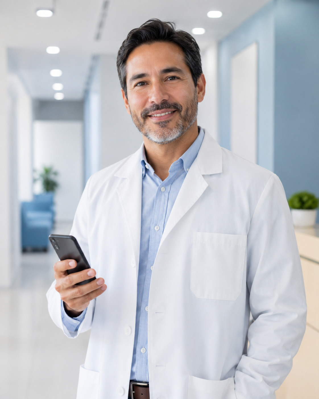 Doctor revisando notificaciones de Doctor IA en su celular